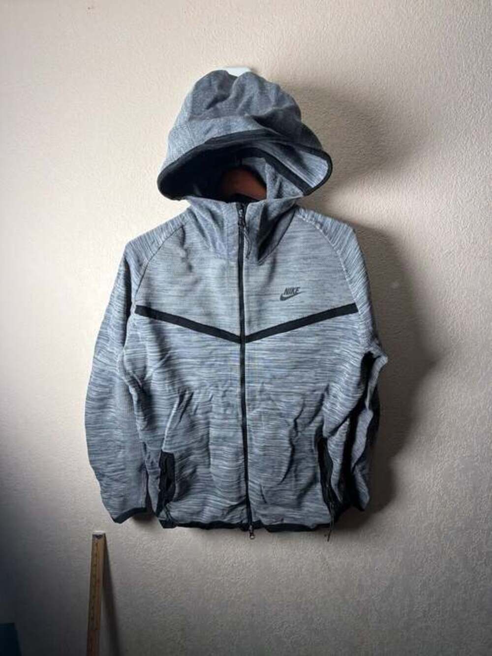 Nike‎ Tech Knit Windrunner Full Zip Hoodie Jacket Grey Black Men's Size Medium